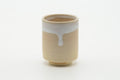 Tezumi — Japanese Teacup - Beige White Drip-Glazed Hagi-yaki Yunomi - 160ml — front view