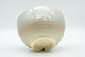 Tezumi — Japanese Matcha Bowl - Beige Peach Glazed Kyo-yaki Chawan - 400ml — top-down view of the interior