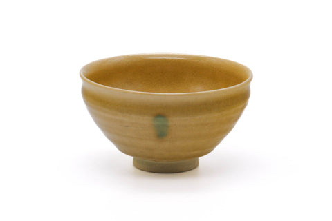 Japanese Matcha Bowl - Yellow Green Striped Ki Seto-yaki Tenmoku-gata Chawan - 350ml