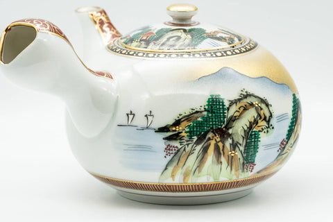Japanese Kyusu - Golden Mountainous Village Kutani-yaki Debeso Teapot - 450ml - Tezumi