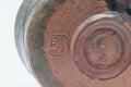 Tezumi — Japanese Matcha Bowl - Beige Gray Drip-Glazed Chawan - 300ml — inverted showing the foot ring