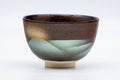 Tezumi — Japanese Matcha Bowl - Gold Blue Mountainous Kutani-yaki Chawan - 300ml — three-quarter view