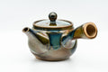 Japanese Kyusu - Blue Brown Glazed Mesh Filter Side-handled Teapot - 300ml - Tezumi