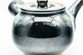 Tezumi — Japanese Kyusu - Jet Black Hare's Fur Drip-Glazed Do-ake Ceramic Filter Teapot - 340ml — closeup of the base