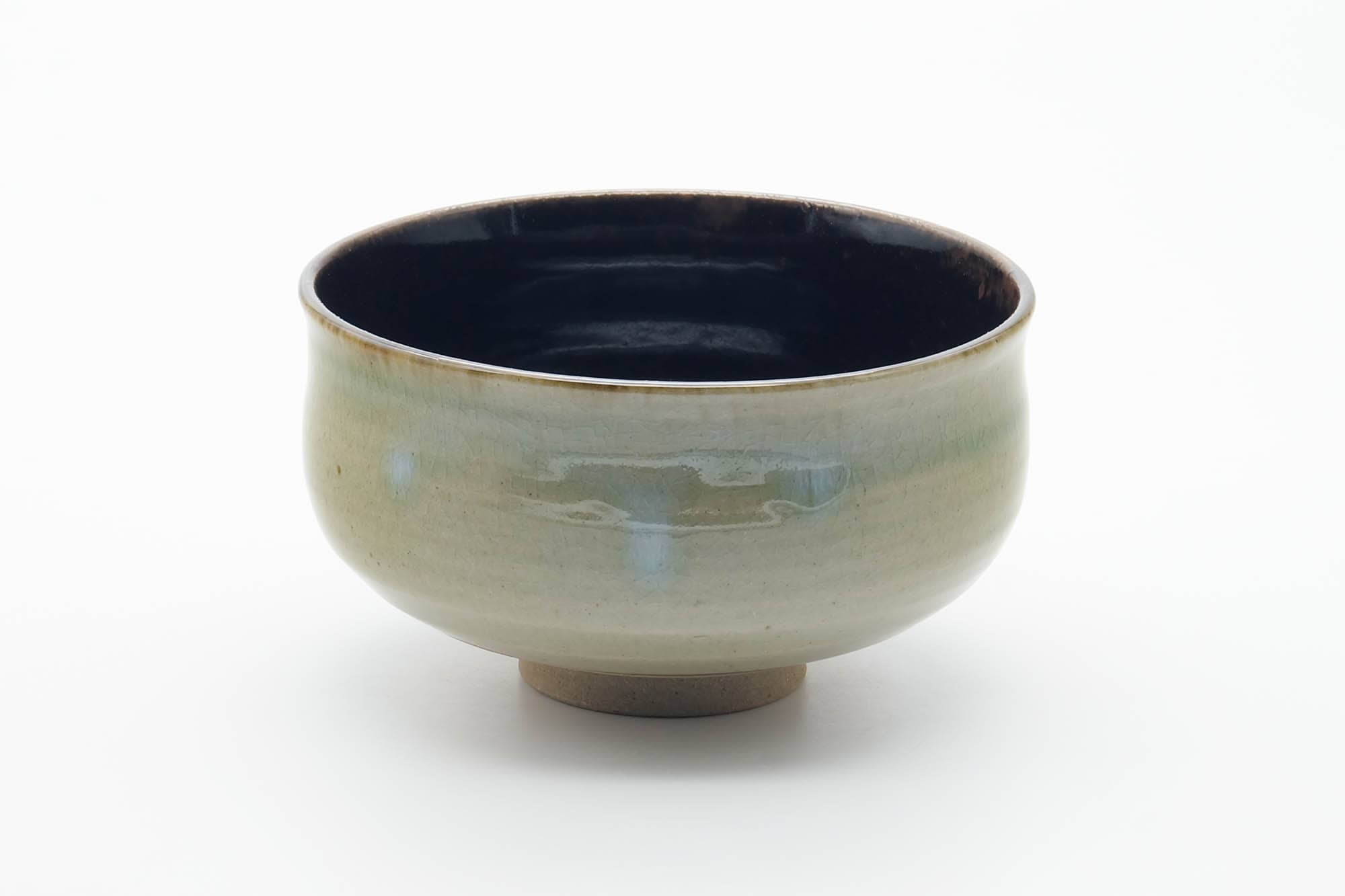 Japanese Matcha Bowl - Green Black Interior Glazed Chawan - 500ml