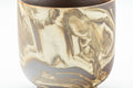 Japanese Teacup - Beige Brown Marbled Yunomi - 110ml - closeup of the beige and brown marbled clay surface