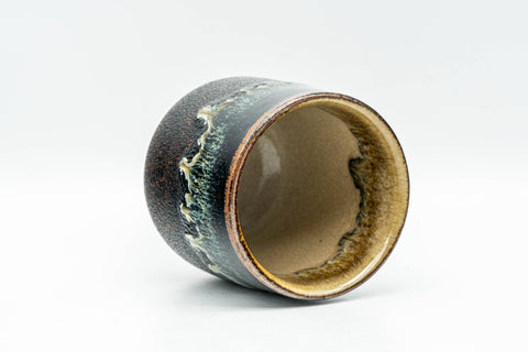 Japanese Teacup - Black Brown Drip-Glazed Yunomi - 150ml - Tezumi