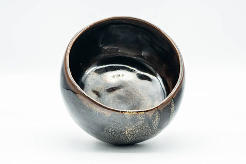 Japanese Matcha Bowl - 久 Black Brown Hare's Fur Glazed Wa-nari Chawan - 350ml