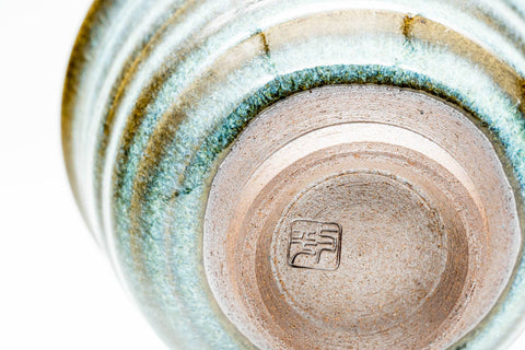 Japanese Teacups - Pair of Blue Sapphire Hare's Fur Glazed Yunomi - 140ml