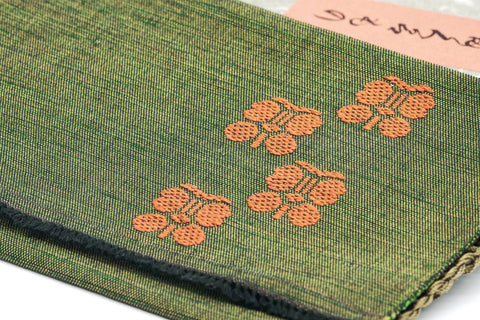 Japanese Fukusa-basami - 京ごふく ゑり善 Erizen - Butterflies Green Cloth Wallet for Tea Ceremony