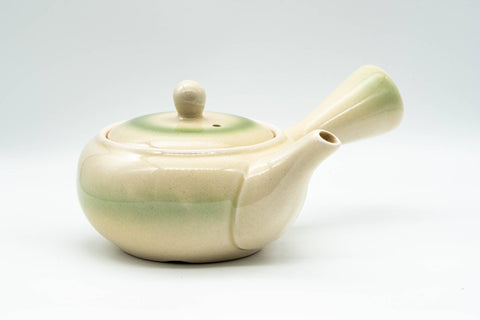 Japanese Kyusu - Lime Green Glazed Obi-ami 360-Degree Filter Teapot - 350ml - Tezumi