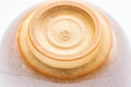 Japanese Teacup - Purple White Drip-Glazed Hagi-yaki Yunomi - 100ml - overhead close-up of the foot rings