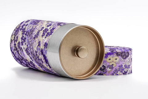 Purple Floral Washi Tea Canister - 200g