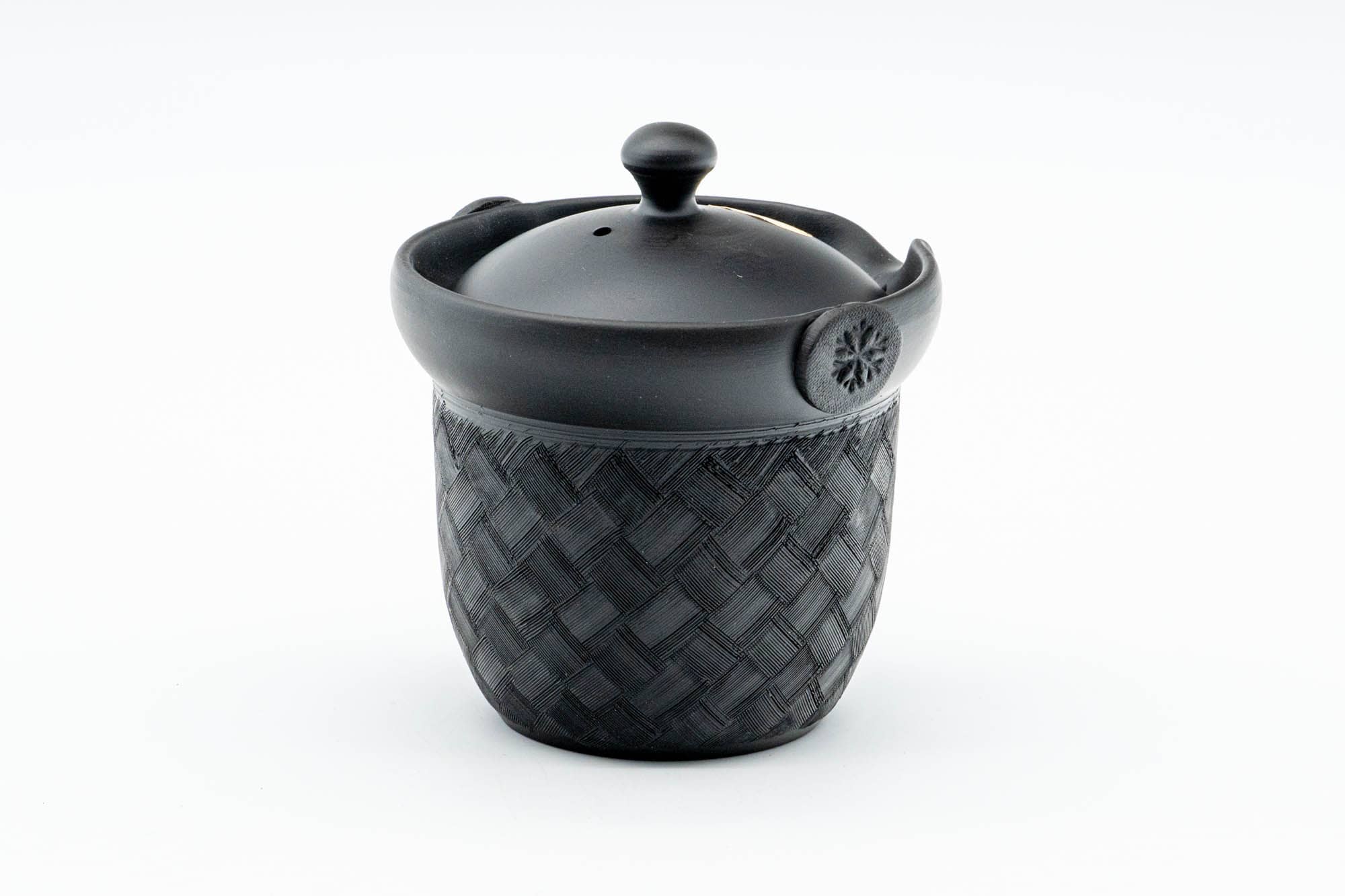 Japanese Chaho - 光風 Kōfu - Black Checkered Kokudei Tokoname-yaki Handle-less Teapot - 200ml