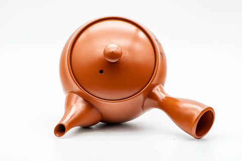 Tezumi — Japanese Kyusu - Large Mountain Engraved Tokoname-yaki Teapot - 550ml — interior view showing the filter