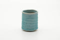 Tezumi — Japanese Teacup - Large Spiraling Teal Glazed Yunomi - 250ml — front view from another angle