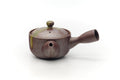 Tezumi — Japanese Kyusu - Ash Glazed Banko Mesh Teapot - 220ml — side view with the lid and side handle