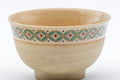 Tezumi — Japanese Teacups - Set of 3 Beige Green Patterned Kiyomizu-yaki Yunomi - 125ml — inverted showing the foot ring