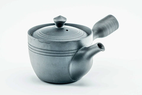 Japanese Kyusu - Black Kurodei Tokoname-yaki Mesh Teapot - 175ml