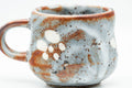 Tezumi — Japanese Teacup - Blue Shino Glazed Ushirode Yunomi - 150ml — tipped to show the interior