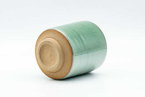 Japanese Teacups - Set of 4 Green Turquoise Tsutsu-gata Yunomi - 130ml