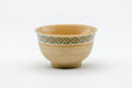 Tezumi — Japanese Teacups - Set of 3 Beige Green Patterned Kiyomizu-yaki Yunomi - 125ml — top-down view of the interior