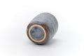 Tezumi — Japanese Teacup - Blue Shino Glazed Mino Yunomi - 100ml — top-down view of the interior