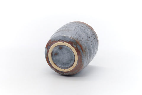 Tezumi — Japanese Teacup - Blue Shino Glazed Mino Yunomi - 100ml — top-down view of the interior