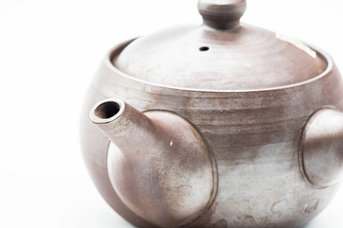 Japanese Kyusu - 昇龍窯 Shoryu Kiln - Brown Ash Glazed Banko-yaki Mesh Teapot - 260ml
