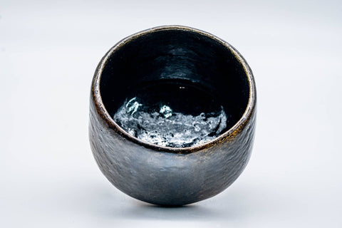 Japanese Matcha Bowl - 手 Deep Black Amber Glazed Raku-yaki Chawan - 350ml
