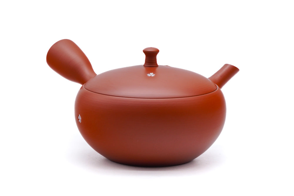 Japanese Kyusu - 北龍 Hokuryu - Sakura Red Tokoname Shudei Teapot - 240ml