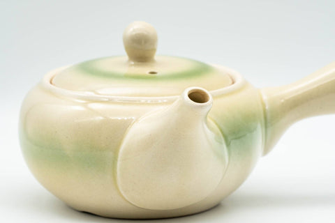 Japanese Kyusu - Lime Green Glazed Obi-ami 360-Degree Filter Teapot - 350ml - Tezumi