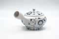 Tezumi — Japanese Kyusu - Blue Floral Arita-yaki Mesh Filter Teapot - 340ml — side view showing the spout