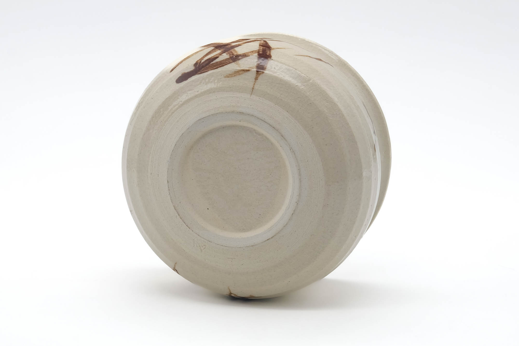 Japanese Kensui - Beige Glazed Long Grass Water Bowl - 600ml