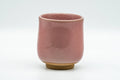 Tezumi — Japanese Teacup - Pink Purple Kanji Celadon Glazed Yunomi - 130ml — front view from another angle