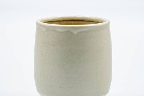 Tezumi — Japanese Teacup - White Glazed Yunomi - 140ml — tipped to show the interior
