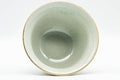 Japanese Teacup - Chrysanthemum Ume Kutani-yaki Yunomi - 120ml - overhead view showing the pale celadon interior and rim