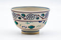 Tezumi — Japanese Matcha Bowl - Floral Geometric Trim Beni-Annan Chawan - 250ml — front view