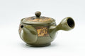 Japanese Kyusu - Green Floral Tokoname-yaki Nozomi Teapot - 200ml - Tezumi