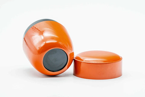 Japanese Natsume - Sleek Orange Black Urushi Lacquer Matcha Tea Caddy - 110ml