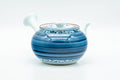 Tezumi — Japanese Kyusu - Blue Striped Village Arita-yaki Debeso Teapot - 300ml — top-down view of the lid