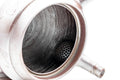 Overhead view into the Banko teapot showing the ceramic debeso strainer and tea-stained interior
