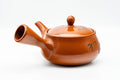 Tezumi — Japanese Kyusu - Bamboo Engraved Tokoname-yaki Mesh Teapot - 350ml — top-down view of the lid