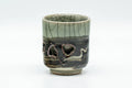 Tezumi — Japanese Teacup - Small Celadon Glazed Obori Soma-yaki Guinomi - 25ml — front view from another angle