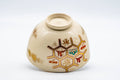 Tezumi — Japanese Matcha Bowl - Gold Geometric Origami Kyo-yaki Chawan - 250ml — top-down view of the interior