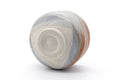 Tezumi — Japanese Matcha Bowl - Blue Orange Shino Glazed Mino-yaki Chawan - 500ml — top-down view of the interior