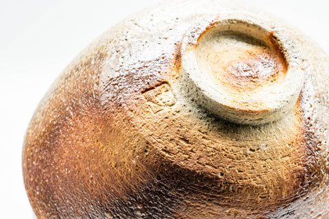 Japanese Matcha Bowl - Earthy Brown Orange Wan-nari Chawan - 250ml