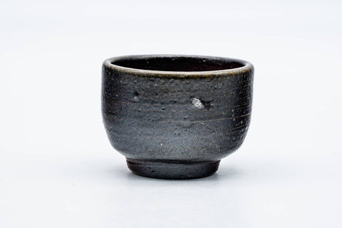 Japanese Teacup - Black Brown Glazed Yunomi - 70ml