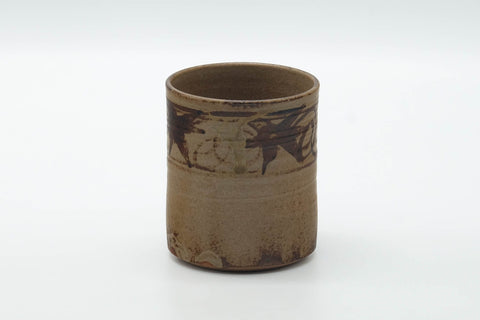Japanese Teacup - Abstract Beige Brown Rustic Yunomi - 180ml