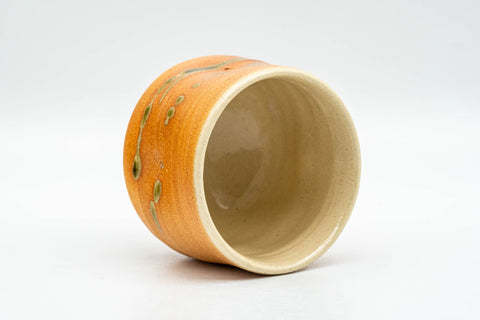Japanese Teacup - Orange Green Streaking Glazed Yunomi - 120ml - Tezumi